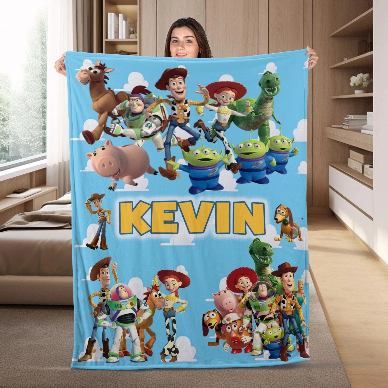 Personalized Disney Toy Story Group Characters Fleece Blanket