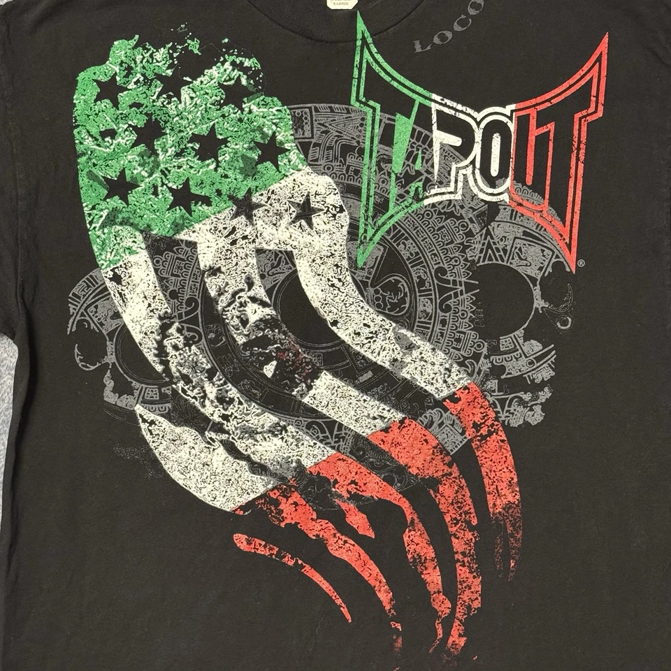 VTG Tapout T Shirt Mens XL Locos Mexico MMA Mexican Fighting skulls UFC Y2K - Image 4 of 4