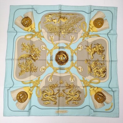 HERMES エルメス カレ90 鍔（つば） TSUBAS HERMES Carre 90 TSUBAS Tsuba Tsuba Silk Vintage Silk 88x88 Large