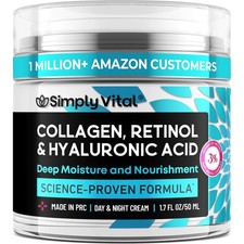 SimplyVital Collagen Retinol  Hyaluronic Acid Cream, 50 ml