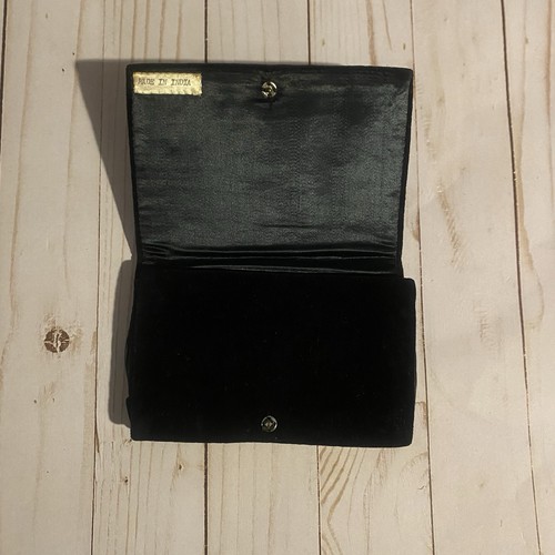 Vintage Art Deco Retro Perlen Schwarz Samt Clutch Stil Handtasche Handtaschen - Bild 5 von 14