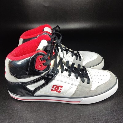 DC Spartan Hi WC skateboard shoes in a red, white and black Size 12 No Insoles