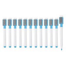Magnetic Whiteboard Pen 0.5-1mm Fine Tip Dry Erase Light Blue Markers 12Pcs,