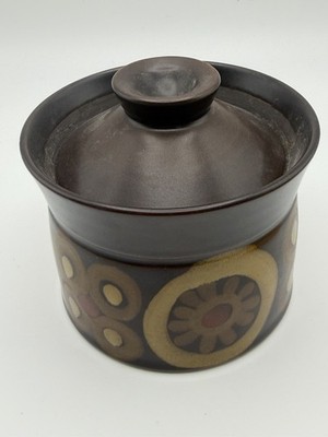 Denby Arabesque Lidded Sugar Bowl by Gill Pemberton With Lid 