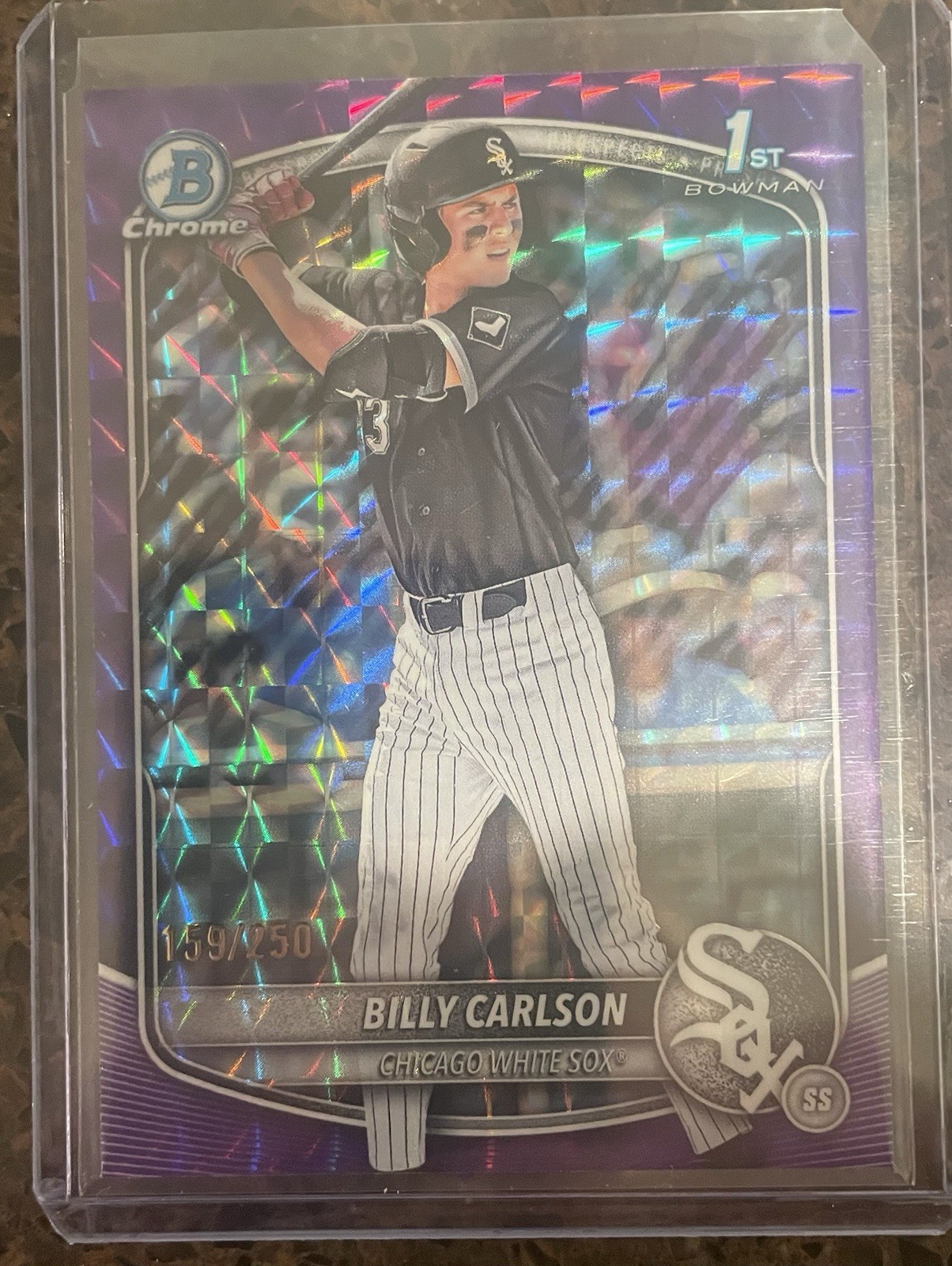 2025 Bowman Draft Chrome Billy Carlson #BDC-10 Purple Geometric /250