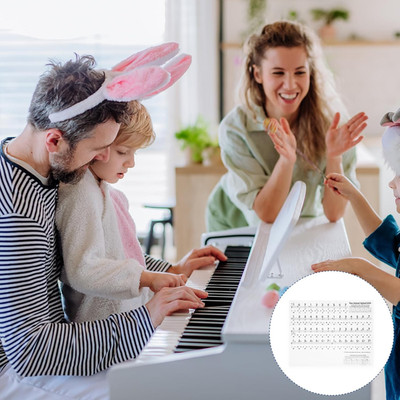 Piano Key Stickers for 88/61/54 Keys, Numbers Keyboard Sticker Piano Notes Gu...