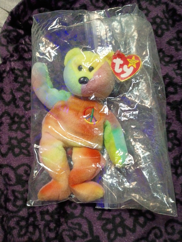 Ty Peace Bear Teenie Beanie Babies 1996 Retired Vintage Plush Beanbag