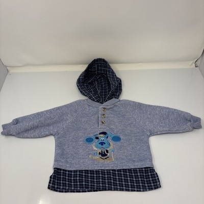 Vintage Blue's Clues Nick Jr Pullover Sweatshirt Boys12M  Fleece/plaid￼Y2K 2000
