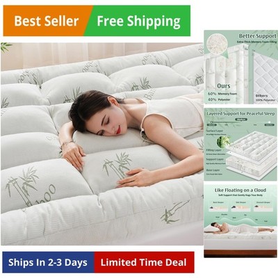 3 Inch Queen Mattress Topper   Cooling Memory Foam Mattress Topper for Back P...