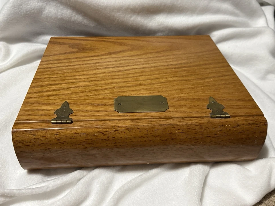 Vintage Wood Hinged Flip Top Portable Slant Top Writing Desk Lectern 13.5” X 12” - Image 4 of 4