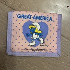 Vintage 1984 Smurfette skating wallet tri-fold Great America pink purple hearts  — photo 1
