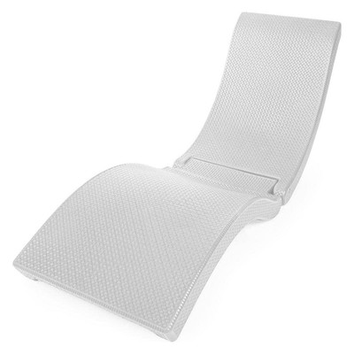 SwimWays Poolside Lounger White Folding Portable All-Weather Durable No Assembly