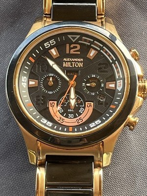 Herren-Chronograph von Alexander Milton In Keramik Neu Bicolor mit hochw. Faltsc