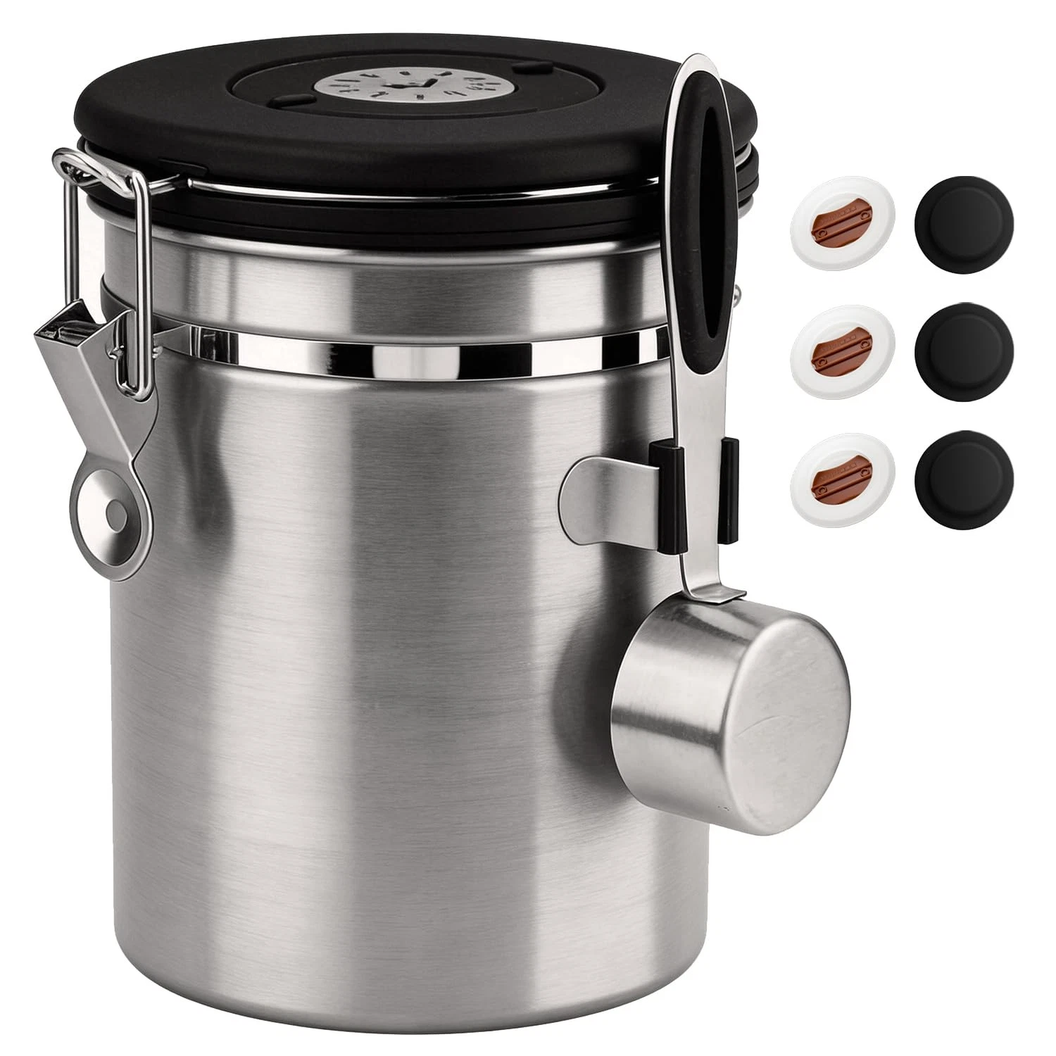ShanSon Coffee Canister Airtight, Stainless Steel Bean Storage Container with...