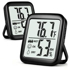 Antonki 2 Pack Room Thermometer for 2 Pcs * Classic Black ( 97%+ Choice ) 