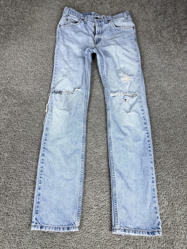 VTG Levis 505 Jeans Mens 32x34 Blank Orange Tab Denim Regular Fit Distressed - Image 1