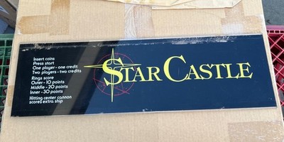 Star Castle 23 3/4 By 7'' original plexiglass arcade game sign marquee FL38