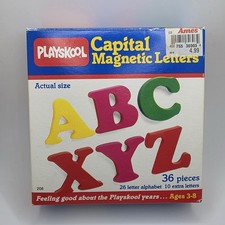 Vintage Playskool Capital Magnetic Letters ABC Set 36 Pc Complete 1985