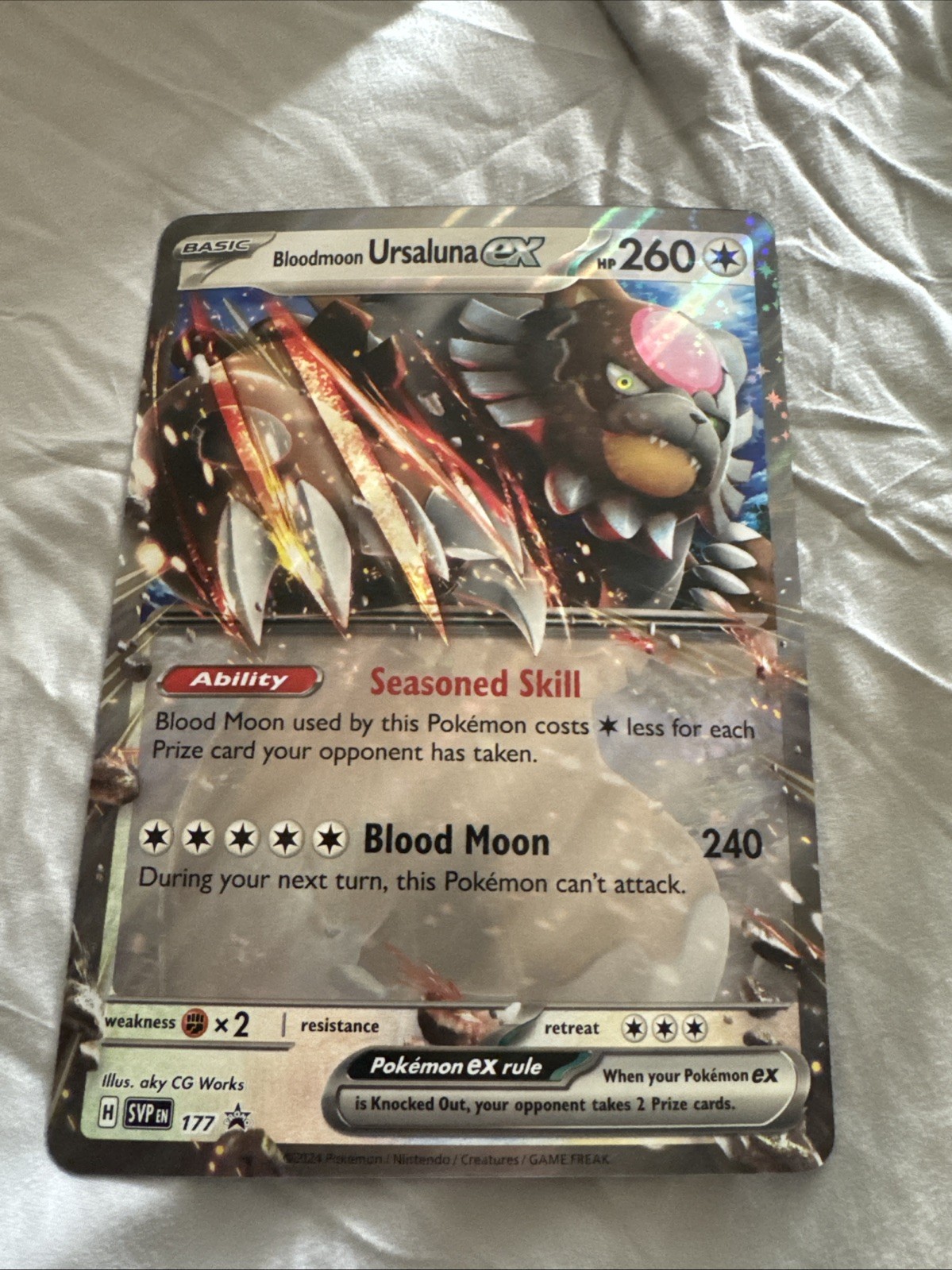 Pokemon TCG SVP Bloodmoon Ursaluna EX #177 Jumbo Card 2024 Black Star Promo