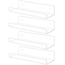 4 Pack Acrylic Shelves for Wall 10in Floating Shelf Wall Mounted Set for Room...
