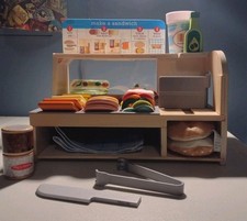 Melissa And Doug Sandwich Counter Slice And Stack Cookies And Chips And Drink