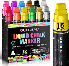 15Mm Window Markers, Jumbo Chalk Markers for Blackboard Erasable,Washable Car Ma