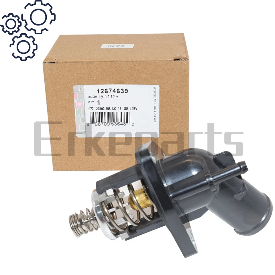 OEM For Silverado 1500 GMC Yukon Sierra 1500 Water Outlet+Thermostat 12674639 Foto 3 de 4