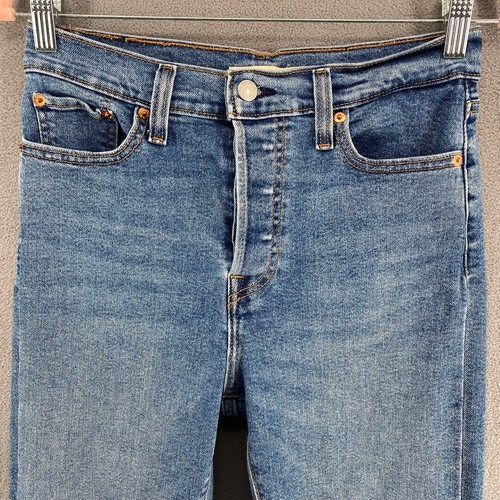 Levis Wedgie Straight Button Fly Denim Jeans Damen 27 Blau High Rise Classic - Bild 3 von 11
