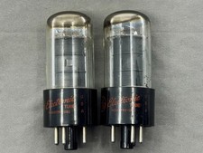 Matched Pair GE 6V6GT Tubes Black Plates D Getters Test Strong Amplitrex