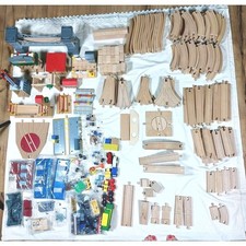 207 Piece Brio Wood Train Lot -Locomotives-Train Cars- Bridges-Figures-Track  