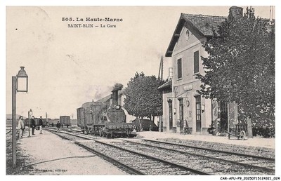 CAR-AFUP9-0423-52 - La haute-marne - SAINT-BLIN - La gare - Train