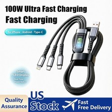 3 In 1 Fast Charging Cable Cell Phone Type C US Stock