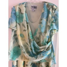 Sherri Martin VTG Pastel Size 18W Formal Midi Chiffon Fully Lined Formal Dress