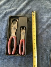 Snap On 2pc Snap Ring Pliers Set, Red, Well,used….….see Pics…