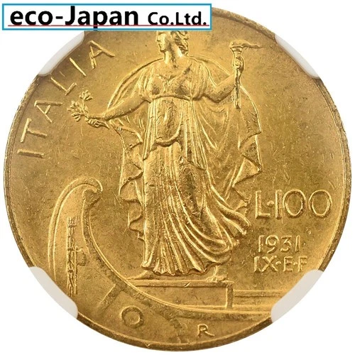 Italy 1931 Vittorio Emanuele III 100 Lira Gold Coin NGC MS63