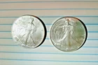 2- 2007 WALKING LIBERTY AMERICAN EAGLE .999 FINE SILVER DOLLAR COINS 1oz $1.00