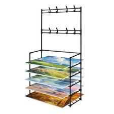 Art Drying Rack for Classroom, Large 5-Tier with Hooks, Drying Rack for Art C...