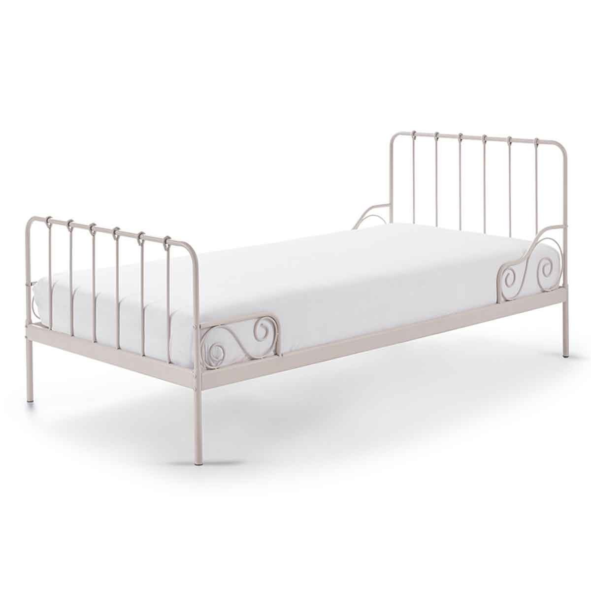 Lit enfant 90x200 rose Alice avec sommier lattes cadre bois lit simple fille