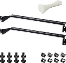 2 Pcs 1U Horizontal 19 Inch Rack Mount Cable Management Support Bar Bracket Cros