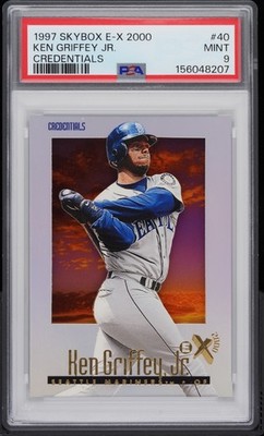 Ken Griffey Jr 1997 Skybox E-X2000 CREDENTIALS #40 88/299 PSA 9 Mariners HOF
