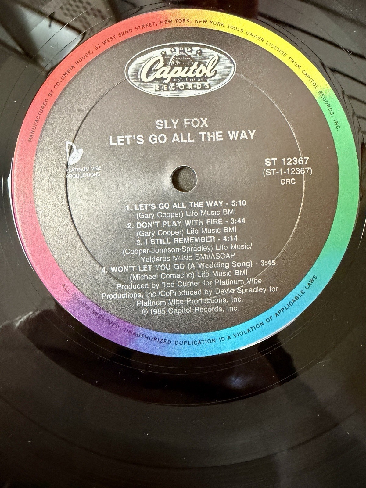 Let’s Go All The Way Sly Fox Vinyl 1985 # 7 On Charts New Wave Dance Pop Group