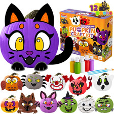 Halloween Craft Pumpkin Decorating Kit, Arts Activities Party Supplies, Party Fa