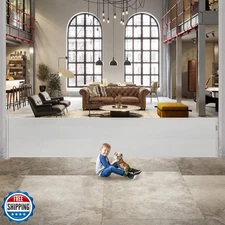 140” Extra Wide Pet Gate for Stairs Scratch-Resistant 33” Tall Retractable Lo