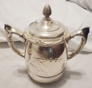 Silver-Plated Etched Open Sugar Bowl, 1875-1920 Standard Watch Company
