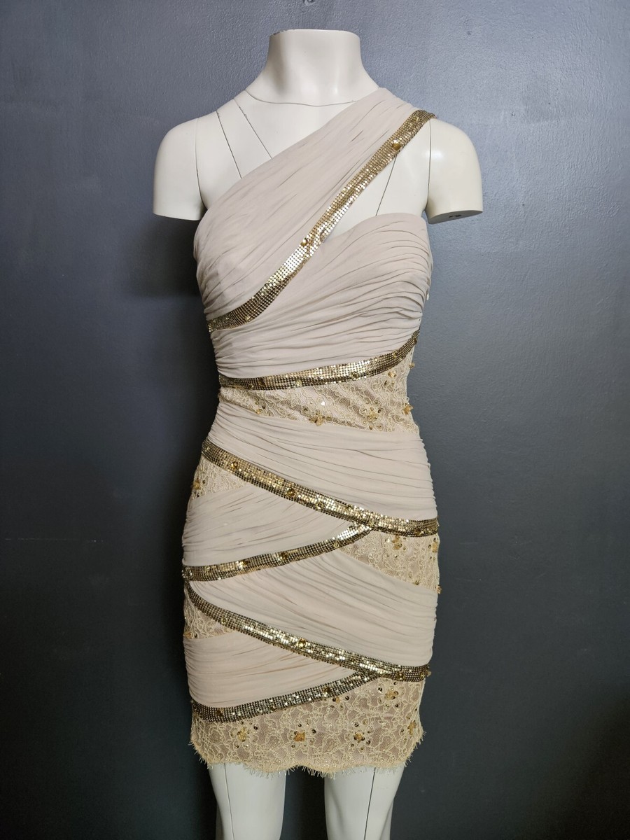 STUNNING MANDALAY Evening COCKTAIL DRESS Cream 6