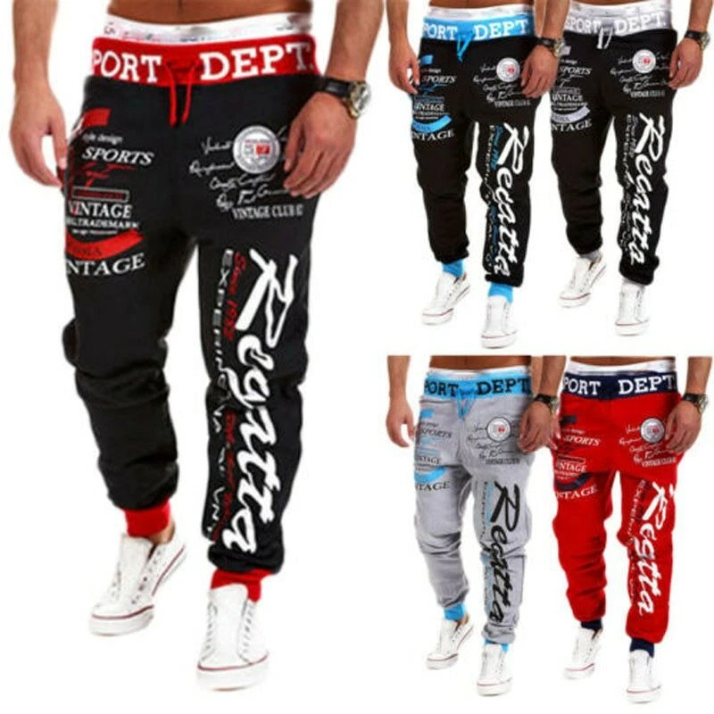 Pantalones Largos Deportivo De Hombre Moda Hip Hop Chándal Deporte  Entrenamiento