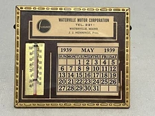 1939 Studebaker Desktop Dealership Calendar Thermometer Waterville Motor Maine
