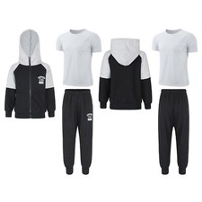Kids Boys Suit Jogging Set Running Outfit Tracksuit Uniform T-shirt Sportswear