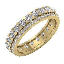 14K Yellow Gold Eternity Anniversary Wedding Ring VS F 2.85 Ct Lab Grown Diamond