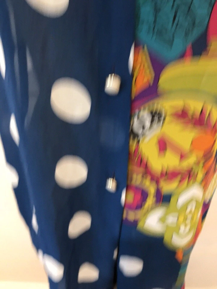 Vintage 1980s Mario Pucci Cecconi graphic print blouse polka dot card game 42 46 - Image 3 of 4